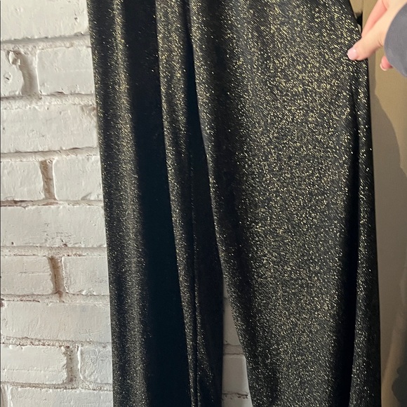 Black Sparkle Long Sleeve Wrap Maxi Dress flare leg sparkly - Picture 5 of 8